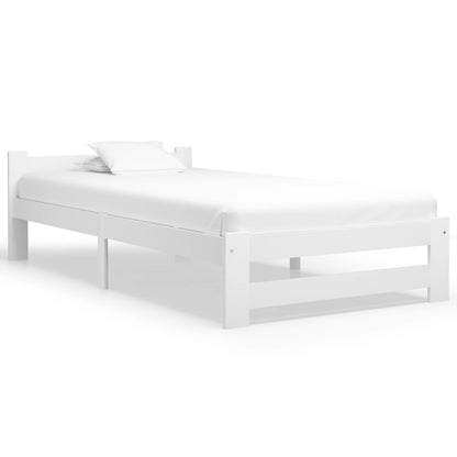 vidaXL Bed Frame | White | Solid pine wood, plywood | Single | Durable