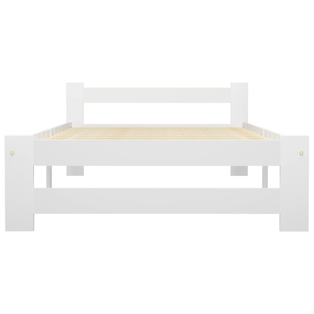 vidaXL Bed Frame | White | Solid pine wood, plywood | Single | Durable