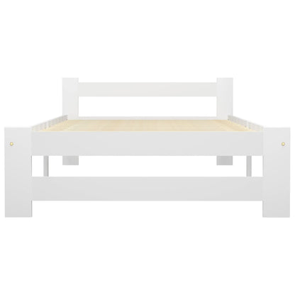 vidaXL Bed Frame | White | Solid pine wood, plywood | Single | Durable
