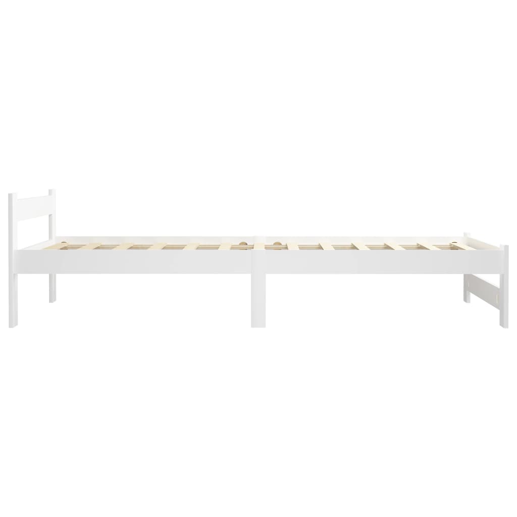 vidaXL Bed Frame | White | Solid pine wood, plywood | Single | Durable