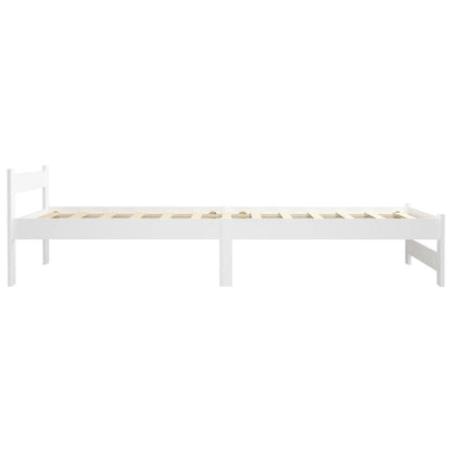 vidaXL Bed Frame | White | Solid pine wood, plywood | Single | Durable