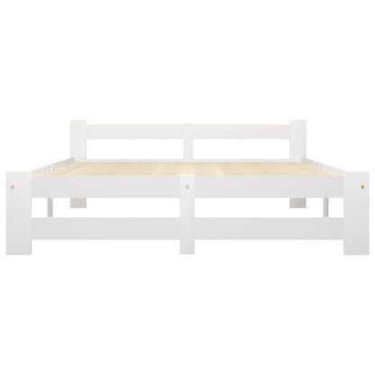 vidaXL Bed Frame without Mattress White Solid Pine Wood 120x200 cm