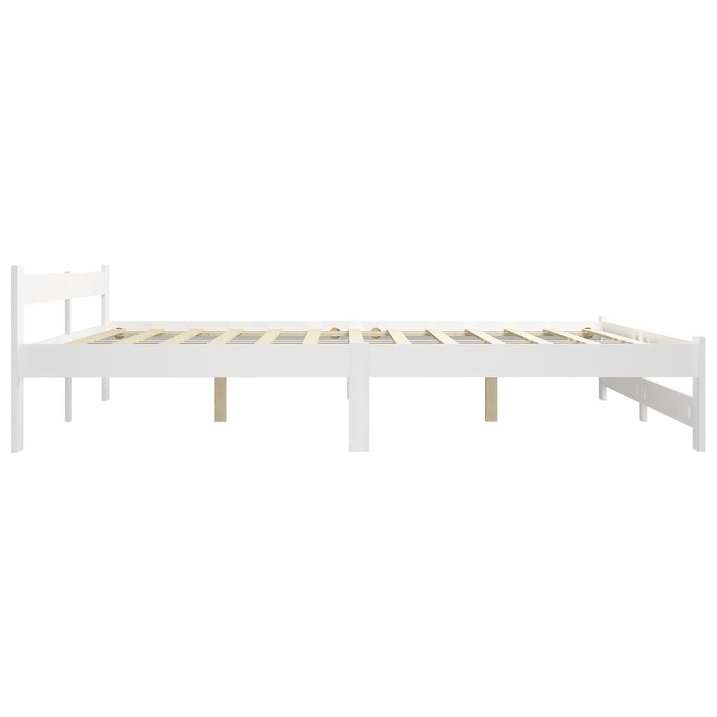 vidaXL Bed Frame | White | Solid pine wood, plywood | 160x200 cm |  Durable