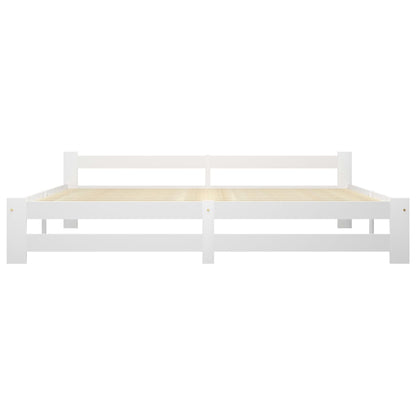 vidaXL Bed Frame | White | Solid pine wood, plywood | 200x200 cm | Durable