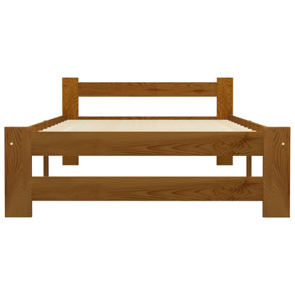 vidaXL Bed Frame | Honey brown | Solid pine wood, plywood | Single | Durable