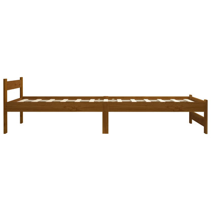 vidaXL Bed Frame | Honey brown | Solid pine wood, plywood | Single | Durable