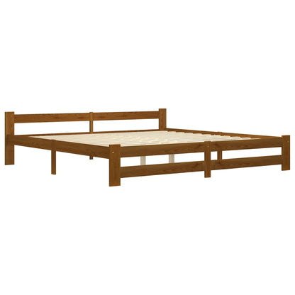 vidaXL Bed Frame | Honey brown | Solid pine wood, plywood | 200x200 cm | Durable