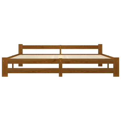 vidaXL Bed Frame | Honey brown | Solid pine wood, plywood | 200x200 cm | Durable
