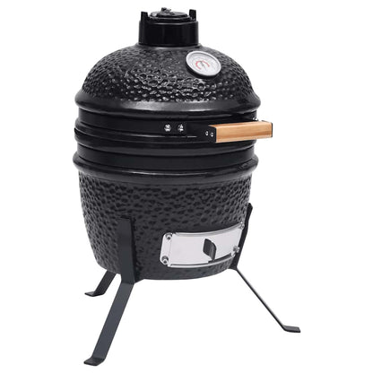 vidaXL 2-in-1 Kamado Barbecue Grill Smoker Ceramic 56 cm Black