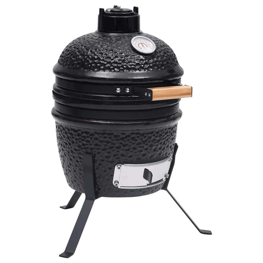 vidaXL 2-in-1 Kamado Barbecue Grill Smoker Ceramic 56 cm Black