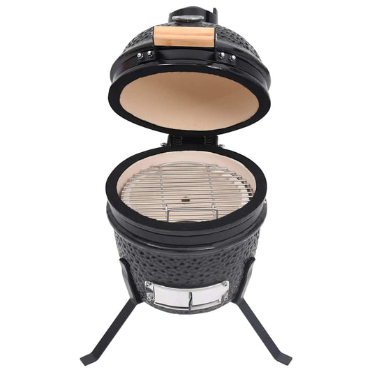 vidaXL 2-in-1 Kamado Barbecue Grill Smoker Ceramic 56 cm Black