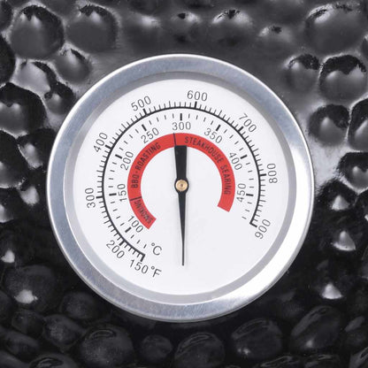 vidaXL 2-in-1 Kamado Barbecue Grill Smoker Ceramic 56 cm Black