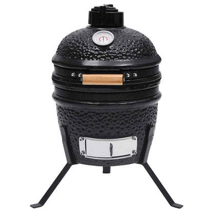 vidaXL 2-in-1 Kamado Barbecue Grill Smoker Ceramic 56 cm Black