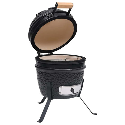 vidaXL 2-in-1 Kamado Barbecue Grill Smoker Ceramic 56 cm Black