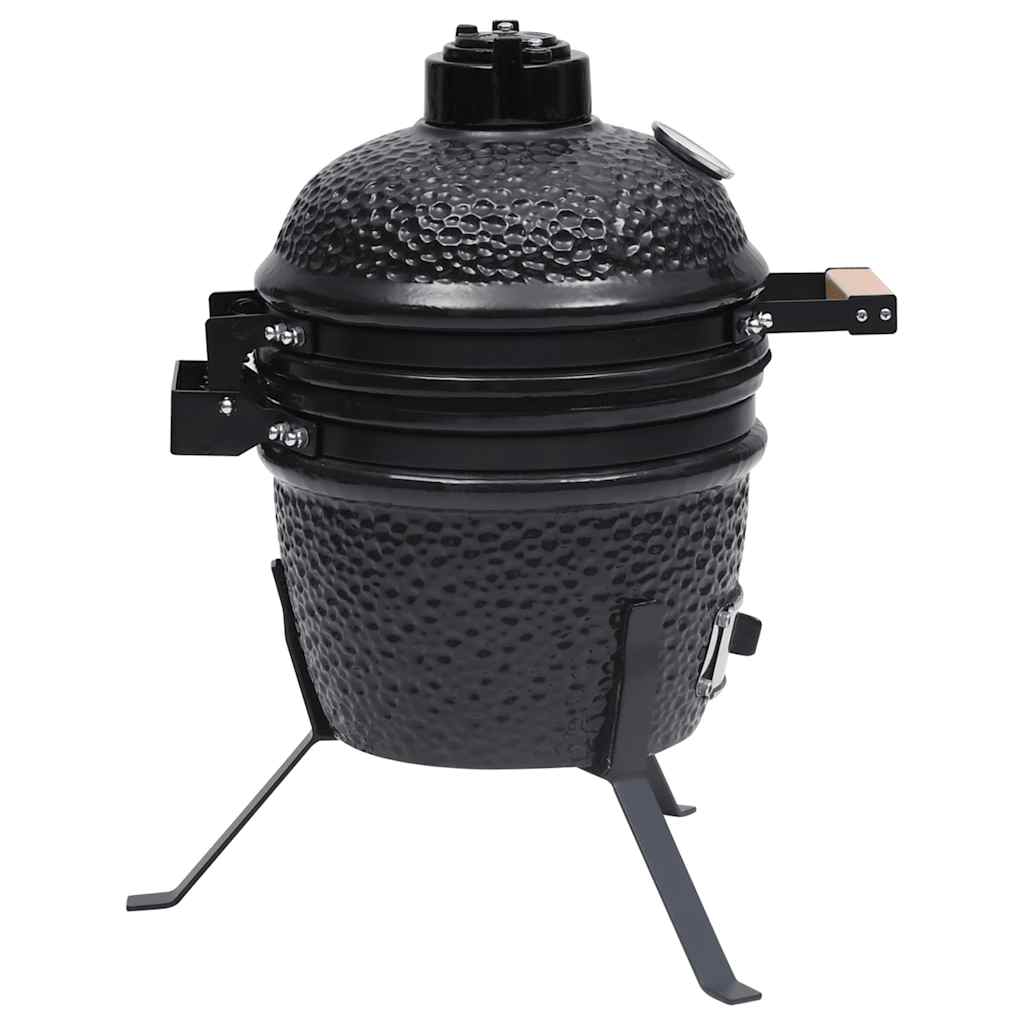 vidaXL 2-in-1 Kamado Barbecue Grill Smoker Ceramic 56 cm Black