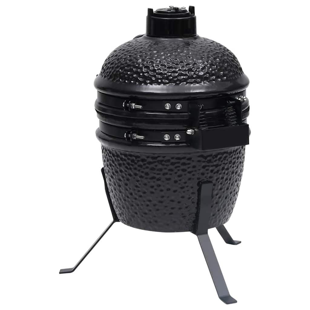 vidaXL 2-in-1 Kamado Barbecue Grill Smoker Ceramic 56 cm Black