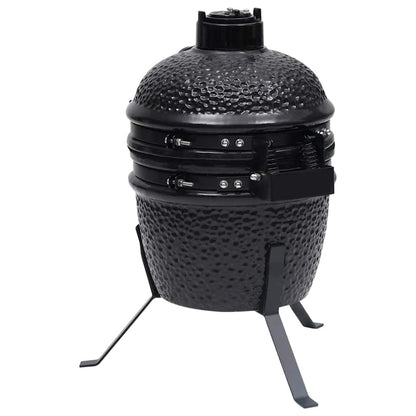 vidaXL 2-in-1 Kamado Barbecue Grill Smoker Ceramic 56 cm Black