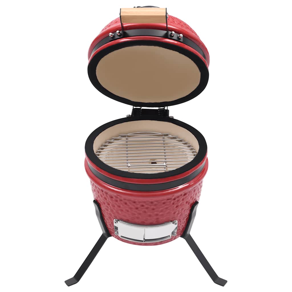 vidaXL 2-in-1 Kamado Barbecue Grill Smoker Ceramic 56 cm Red
