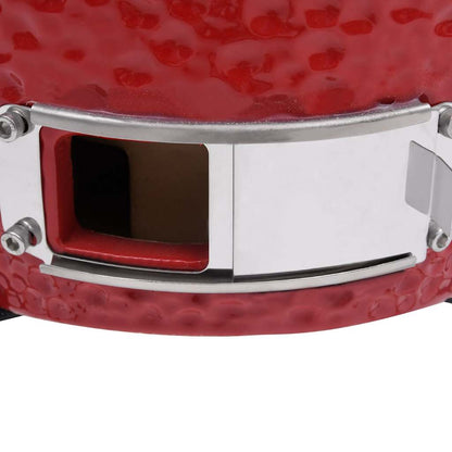 vidaXL 2-in-1 Kamado Barbecue Grill Smoker Ceramic 56 cm Red