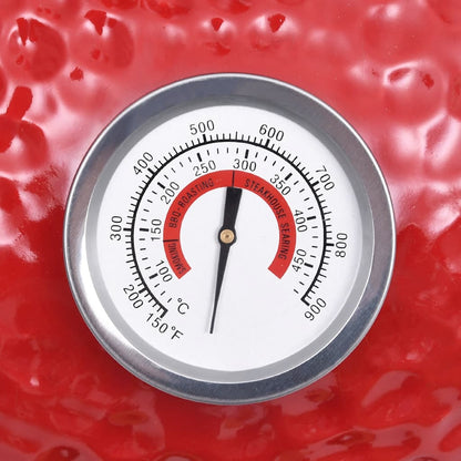 vidaXL 2-in-1 Kamado Barbecue Grill Smoker Ceramic 56 cm Red