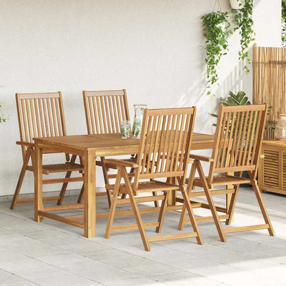vidaXL Garden Chair | Set of 4 | Natural Brown | Solid acacia wood | Medium