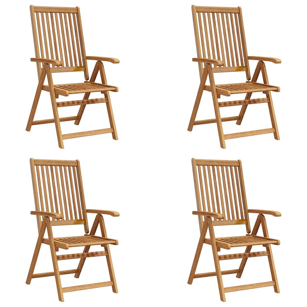 vidaXL Garden Chair | Set of 4 | Natural Brown | Solid acacia wood | Medium