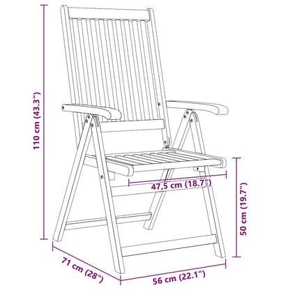 vidaXL Garden Chair | Set of 4 | Natural Brown | Solid acacia wood | Medium