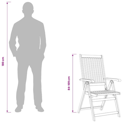 vidaXL Folding Chairs 4 pcs Solid Acacia Wood