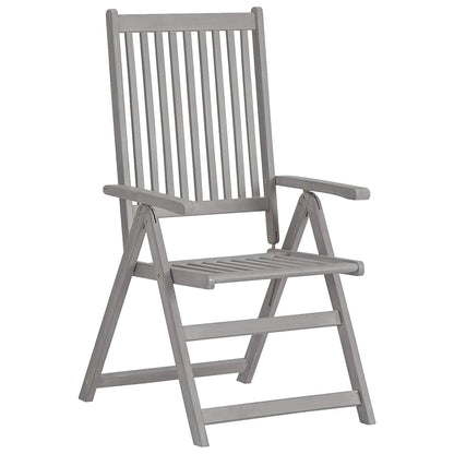 vidaXL Garden Reclining Chairs 4 pcs Grey Solid Acacia Wood