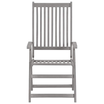 vidaXL Garden Reclining Chairs 4 pcs Grey Solid Acacia Wood