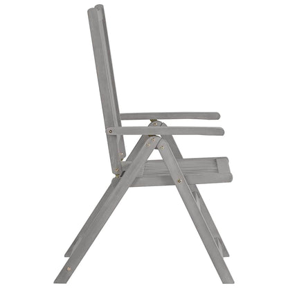 vidaXL Garden Reclining Chairs 4 pcs Grey Solid Acacia Wood