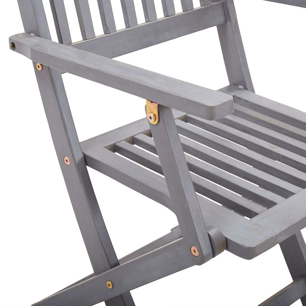 vidaXL Folding Chairs 6 pcs Solid Acacia Wood