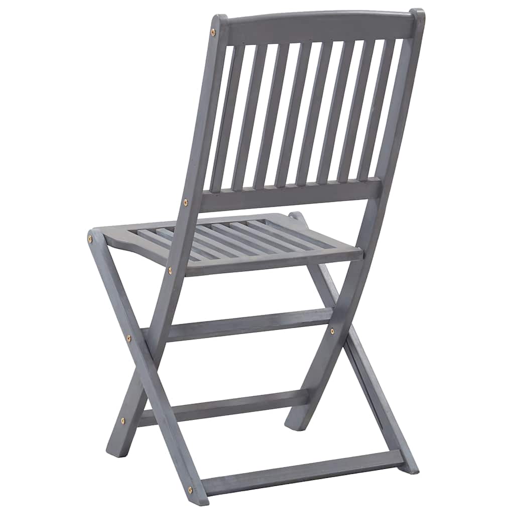 vidaXL Outdoor Chair | Set of 6 | Grey | Solid Acacia Wood | Medium | Foldable