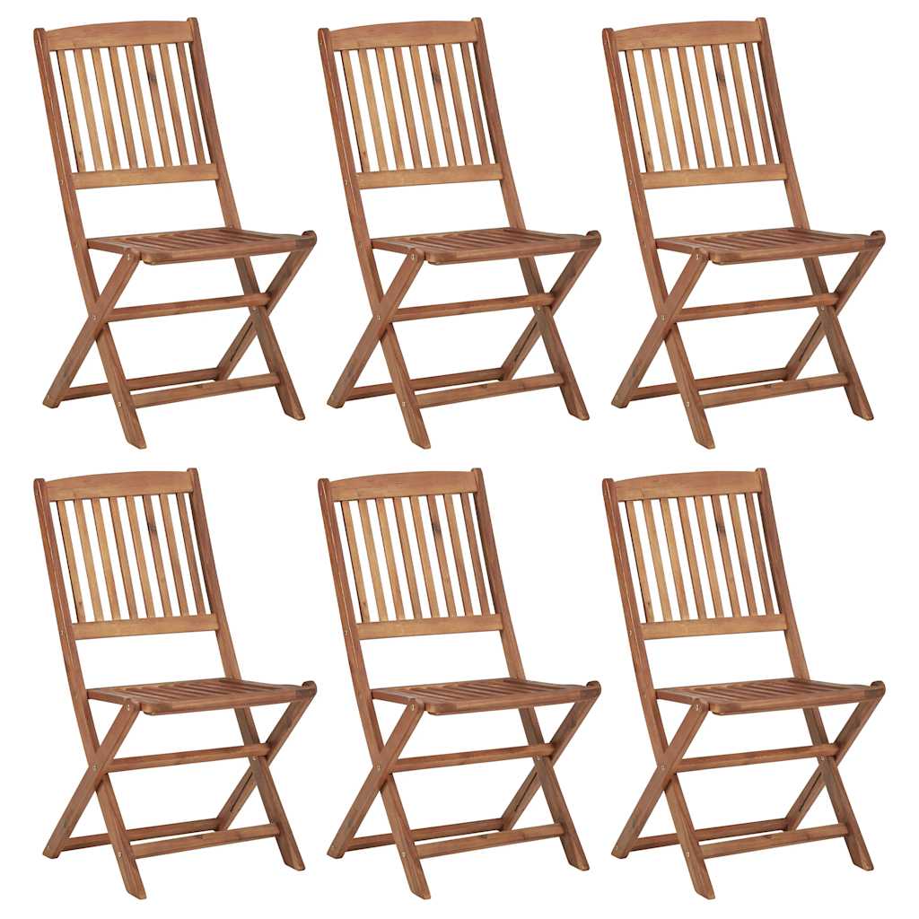 vidaXL Garden Chair | Set of 6 | Natural wood | Solid acacia wood | Large