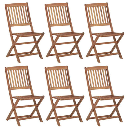 vidaXL Garden Chair | Set of 6 | Natural wood | Solid acacia wood | Large