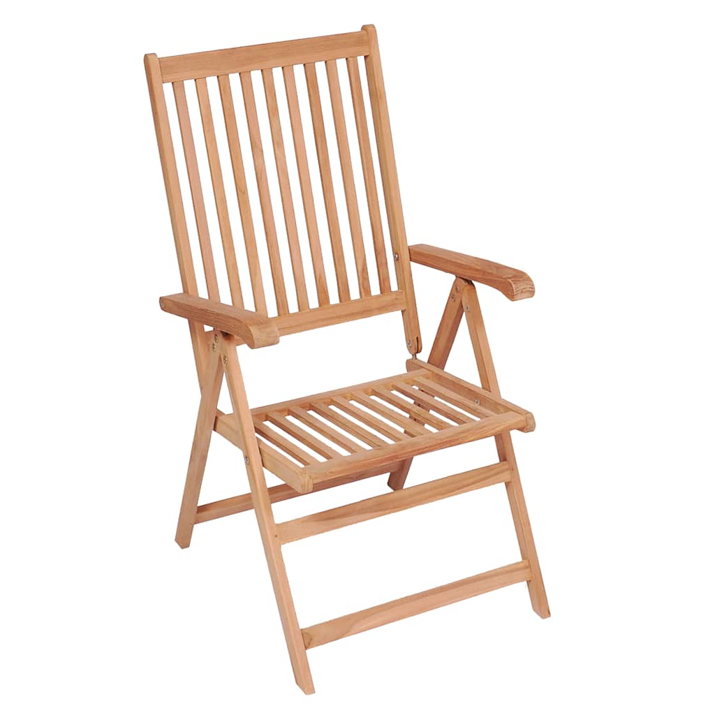 vidaXL Reclining Folding Chairs 4 pcs Solid Teak Wood