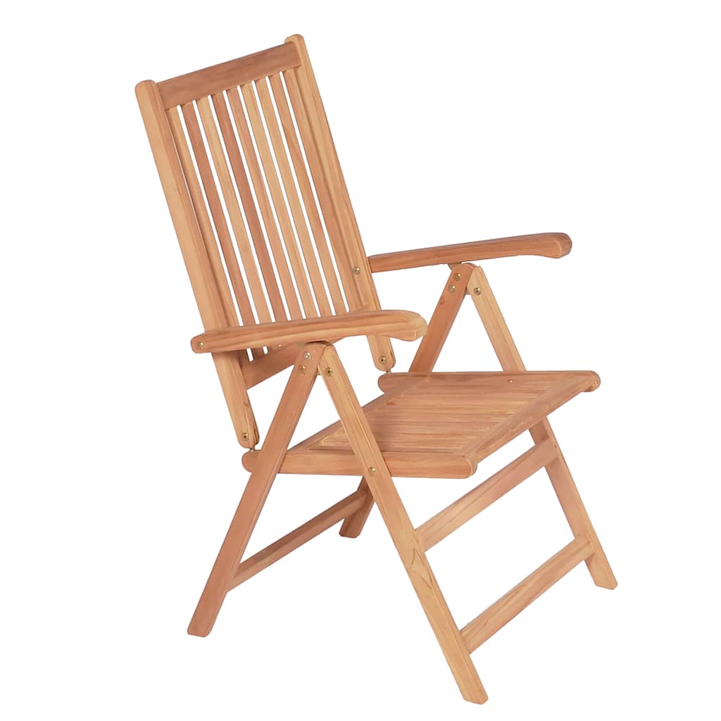 vidaXL Reclining Folding Chairs 4 pcs Solid Teak Wood