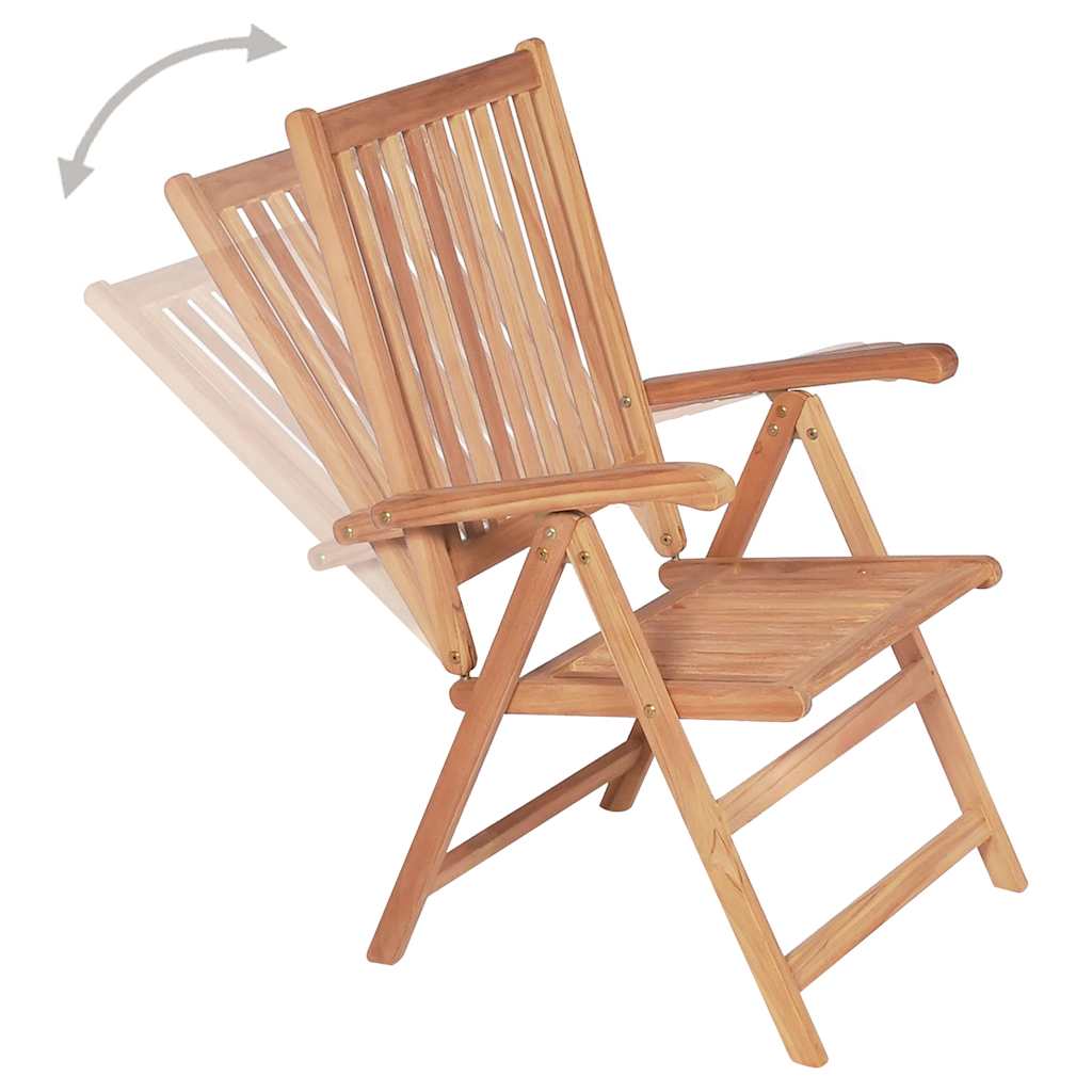 vidaXL Reclining Folding Chairs 4 pcs Solid Teak Wood