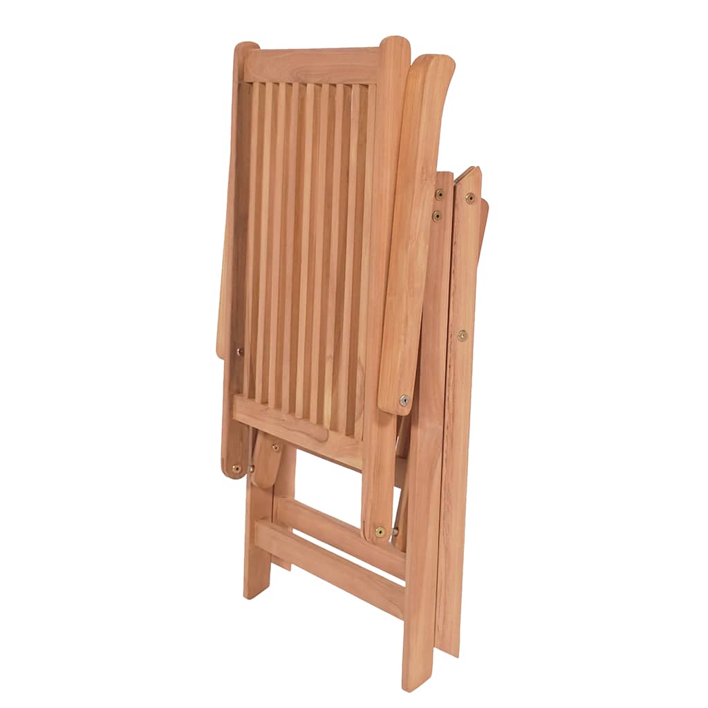vidaXL Reclining Folding Chairs 4 pcs Solid Teak Wood