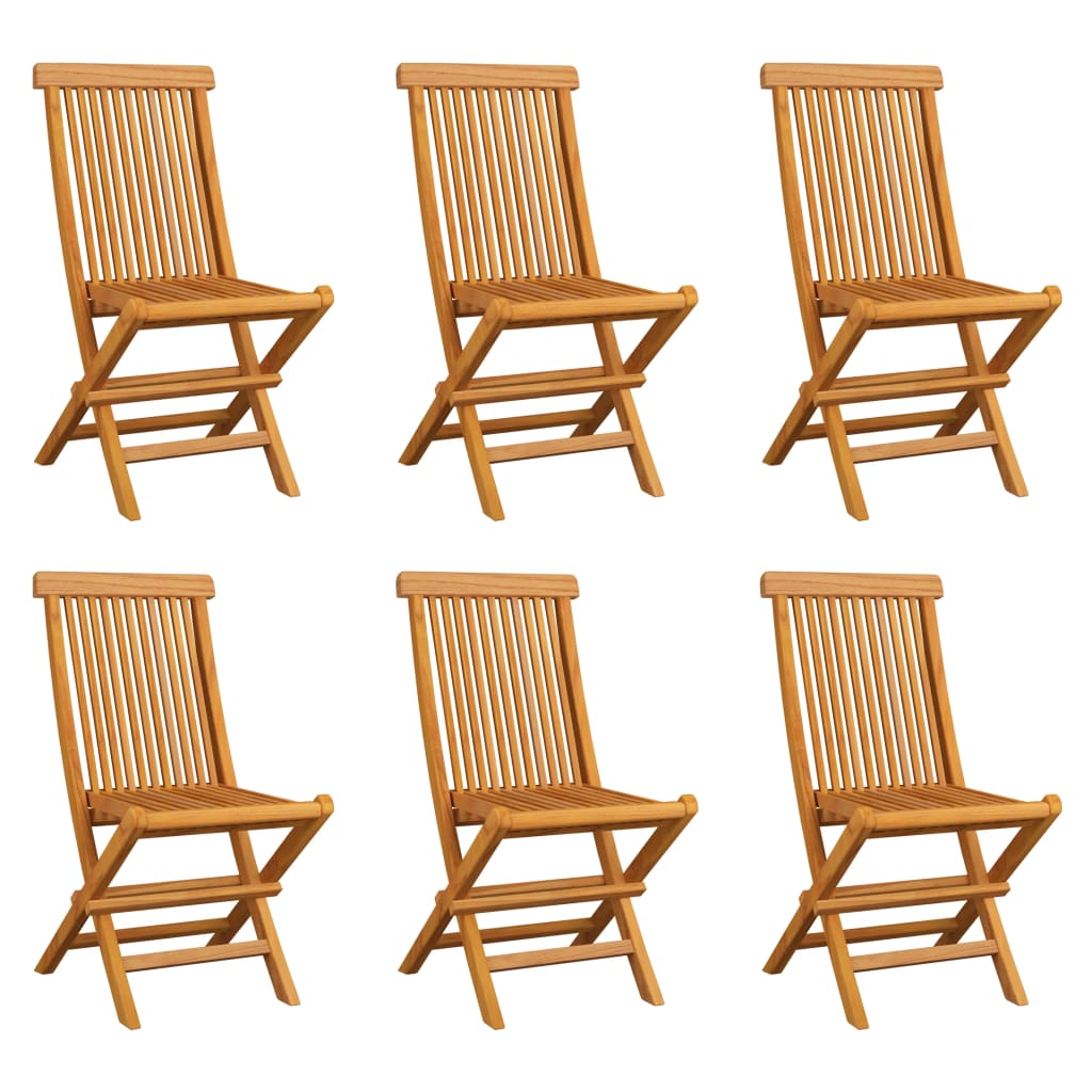 vidaXL Folding Garden Chairs 6 pcs Solid Teak Wood