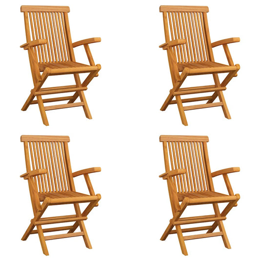 vidaXL Folding Chairs 4 pcs Solid Teak Wood