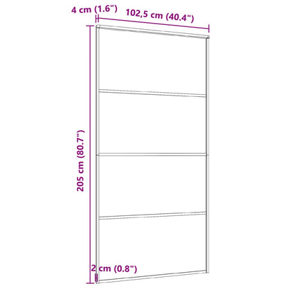 vidaXL Sliding Door Aluminium and ESG Glass 102.5x205 cm Black