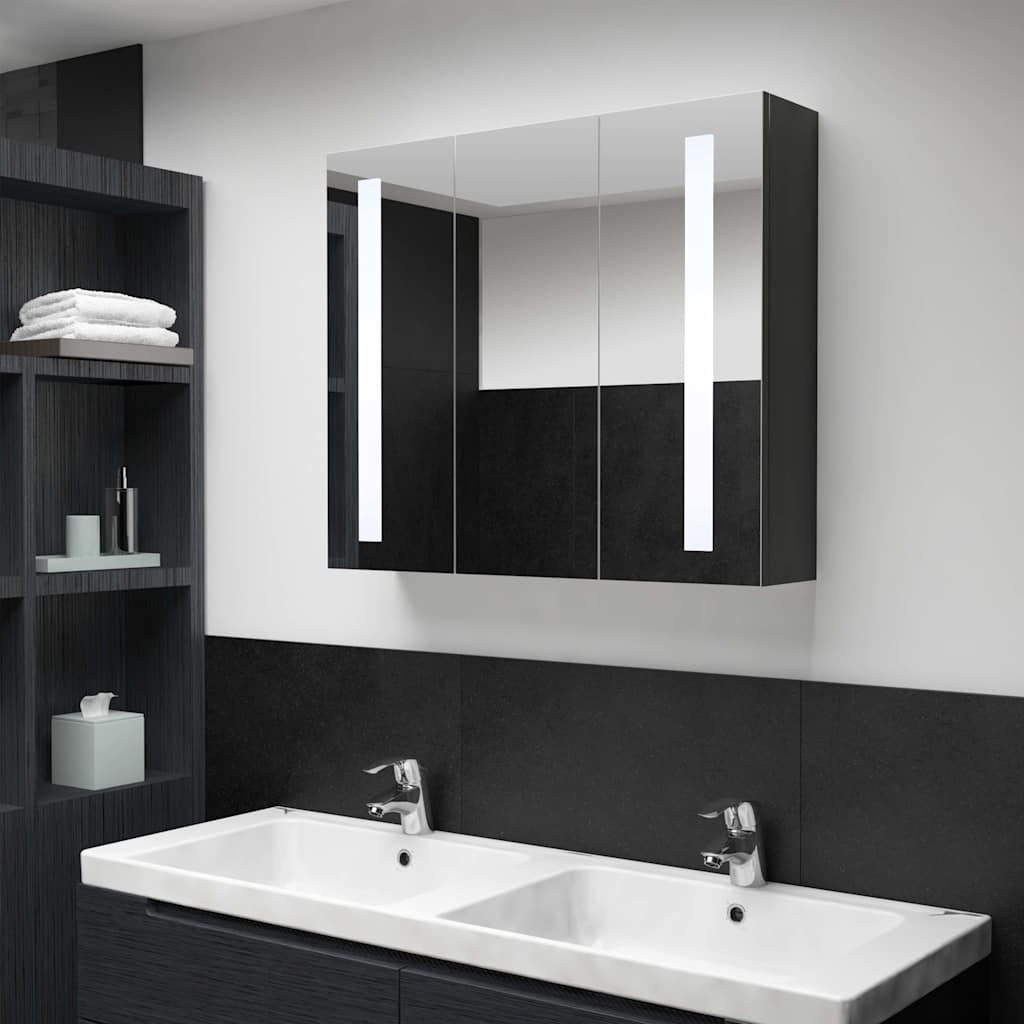 325544 vidaXL LED Bathroom Mirror Cabinet 89x14x62 cm
