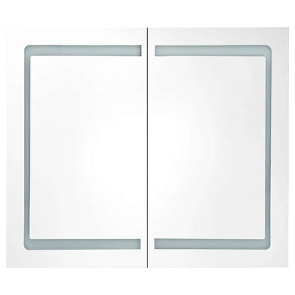 vidaXL LED Bathroom Mirror Cabinet 80x12.2x68 cm