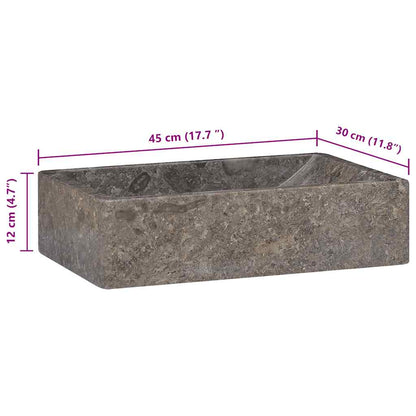 149156 vidaXL Sink 45x30x12 cm Marble High Gloss Grey