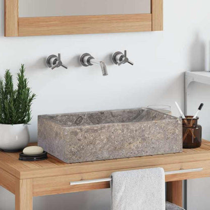 149156 vidaXL Sink 45x30x12 cm Marble High Gloss Grey