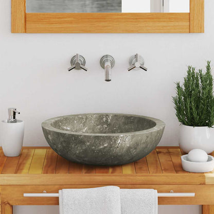 149157 vidaXL Sink Grey Ø40x12 cm Marble