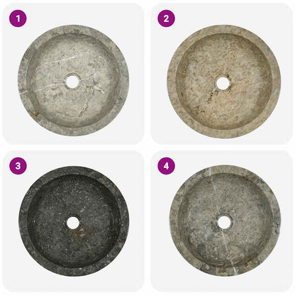 vidaXL Sink Grey Ø40x12 cm Marble