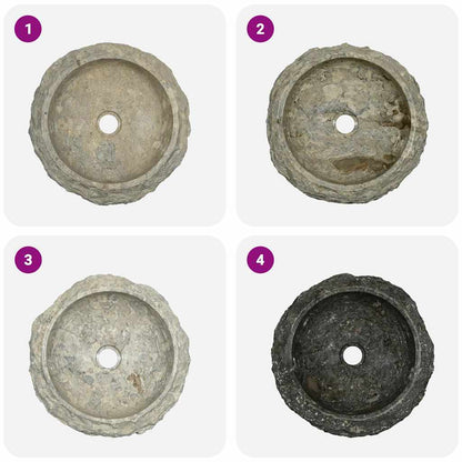 vidaXL Sink Grey Ø40x12 cm Marble