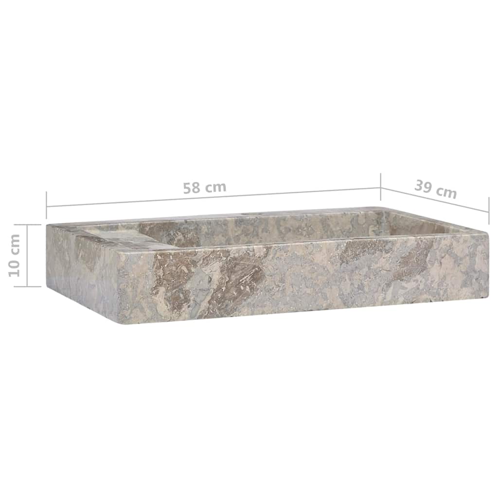 149161 vidaXL Sink Grey 58x39x10 cm Marble